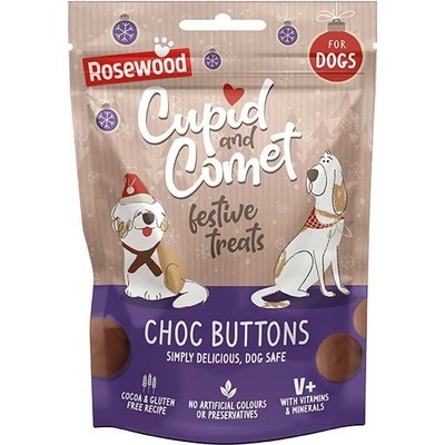 Rosewood Vianočné maškrty pre psov Choc Buttons 150 g