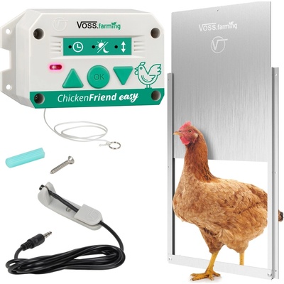 VOSS Automatická dvířka do kurníku set časovač světelný sensor 300 x 400 mm SADA VOSS.farming "ChickenFriend
