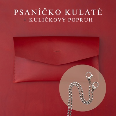 Wood Style psaníčko Kulaté Červené Kuličkový