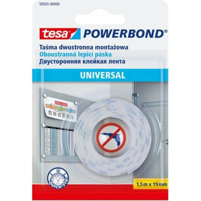Tesa Universal Montážní oboustranná pěnová páska 1,5 m x 19 mm bílá 58565-00000-01