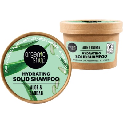 Organic Shop Hydratačný tuhý šampón Aloe a baobab 60 g