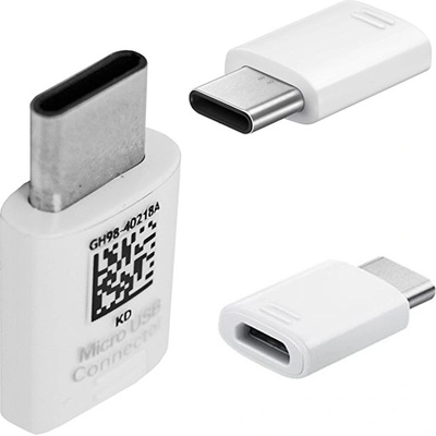 Samsung MicroUSB to USB-C Adapter - microUSB адаптер за устройства с USB-C порт (бял) (bulk) (GH98-40218A (GH96-12487A))