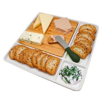Nerthus Порцеланово плато с бамбукова дъска за рязане (VB-FIH-336)