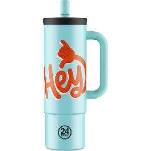 24Bottles Термо чаша Straw Hey, 800 ml, синя (002244)