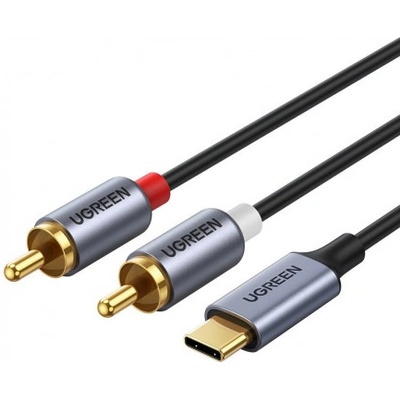 Ugreen CM451 USB-C na 2x RCA (Cinch) 1,5m, černý