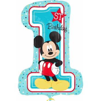 Amscan Фолиев балон 1-ви рожден ден Мики Маус 48 х 71 см