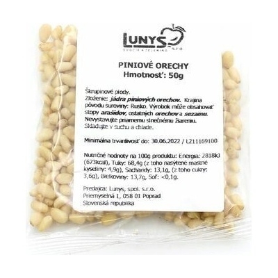 Lunys Píniové orechy 50 g