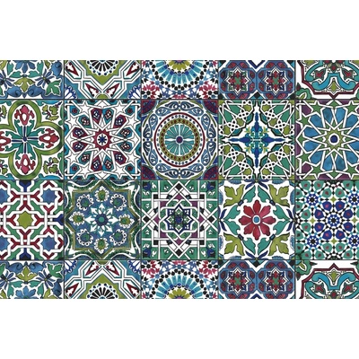 d-c-fix 343-8018 Samolepiace tapety Maroccan modro-zelený 67,5 cm x 1,5 m