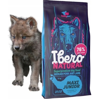 Ibero Natural Junior Dog Maxi Pork & Lamb 12 kg