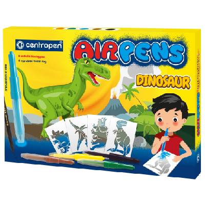 Foukací fixy na papír 5+1ks Airpens Dinosaur Centropen 1500