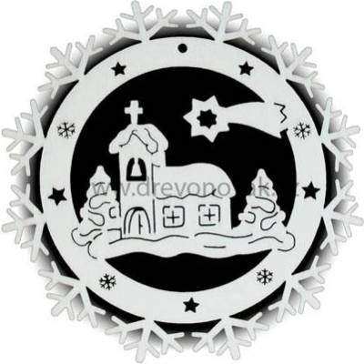 Dřevo Novák Vánoční ozdoba Vločka č.1408