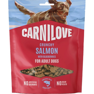 CARNILOVE Crunchy pre dospelých psov losos s čučoriedkami 200 g