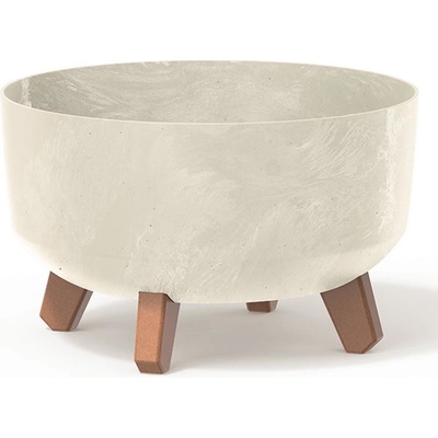 PROSPERPLAST Kvetináč GRACIA LOW BETON EFFECT 28,5 cm pískový