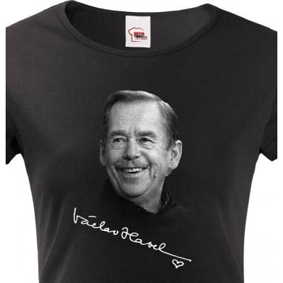 Bezvatriko.cz Dámské tričko Václav Havel, Černá