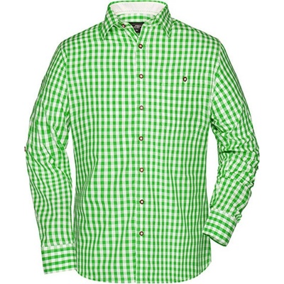 James&Nicholson pánská kostkovaná košile JN638 green