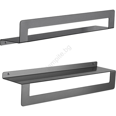Gedy - Полица с закачалка за кърпи CLEO 50 см металически сив (SH0935)