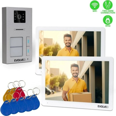 EVOLVEO DoorPhone 20-2W - 2 drôtový videotelefón s aplikáciou pre dve domácnosti a 32GB pamäťou DP-20-2-W