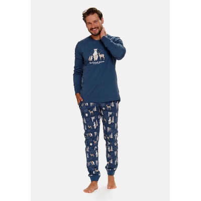 Doctor Nap PMB 4329 pánské pyžamo dlouhé tm.modré