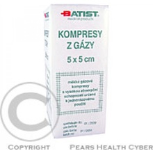 Batist Gáza kompresy nesterilní 5 x 5cm 100 ks