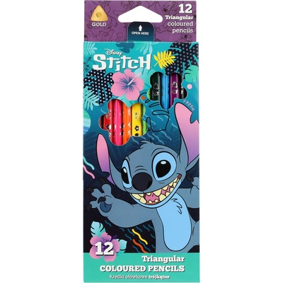 Coolpack Trojhranné pastelky Stitch Blue 12 ks