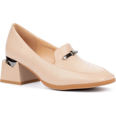 Бежови дамски обувки от еко кожа