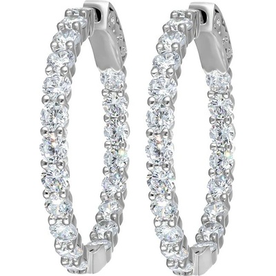 CrysTalp Kruhové náušnice s čirými krystaly Tennis 42336.R