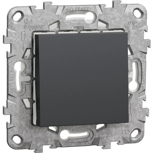 Schneider Electric SE Девиаторен ключ IP44 с носеща рамка 2 мод. цвят Антрацит Unica - NU528254 (NU528254)