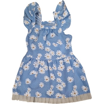 Tiger`s Heart Лятна рокля със син фон и маргаритки