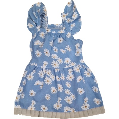 Tiger`s Heart Лятна рокля със син фон и маргаритки