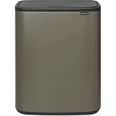 Brabantia Кош за боклук Brabantia Bo Touch 1001271, 2x30 л, Плавно и безшумно отваряне, Голям отвор, Тъмносив (1001271)