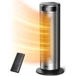 DREO Вентилаторна печка DREO Atom 416, 70° завъртане, 2000 W, 5 режима, 8-степенна защита, Таймер, Регулируема температура, Дистанционно управление, За помещения до 25 м2, 2-секундно моментално затопляне (