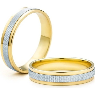Savicki Snubní prsteny dvoubarevné zlato ploché SAVOBR229