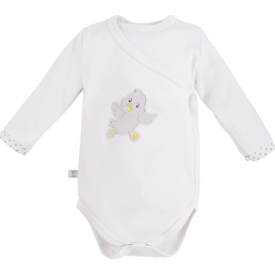 EEVI Body zavinovací s dlouhým rukávem NEWBORN bílé Bílá Newborn