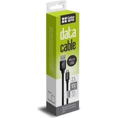 ColorWay Kábel USB MicroUSB 2.1A 1m CW-CBUM002-BK
