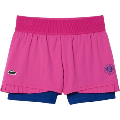 Lacoste dámské tenisové kraťasy Roland-Garros Edition Sport pink/blue růžový