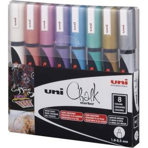 uni PWE-5M 8 бр. комплект метални течни тебешири 2UPWE5M8DBMETAL (2UPWE5M8DBMETAL)