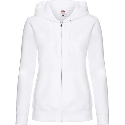 Fruit of the Loom White Hoodie zipped bílá