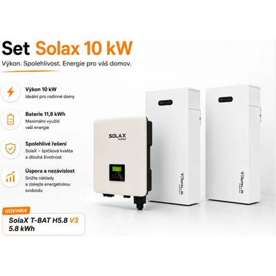 SolaX 10 kW + baterie Triple Power T58 V3 11,6 kWh + WiFi monitoring Hybridní úložiště energie