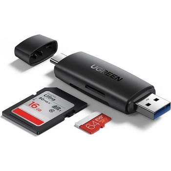 UGREEN CM304 USB + USB-C четец на SD и microSD карти (черен) (6957303881918)