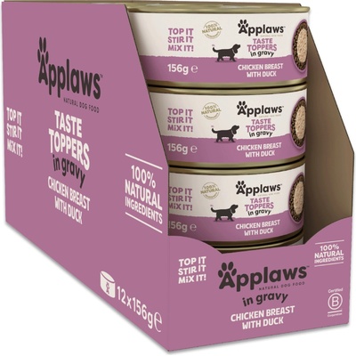 Applaws Taste Toppers Natural v omáčce Kuře a kachna 12 x 156 g