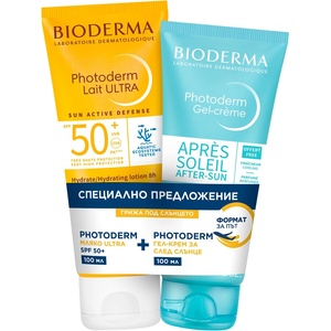 BIODERMA Photoderm Комплект - Слънцезащитно мляко и Гел-крем за след слънце, 2 x 100 ml - ozone
