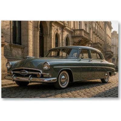 Plakát – Historický sedan v městské ulici Bez rámu Ano Bez rámu 135 × 90 cm