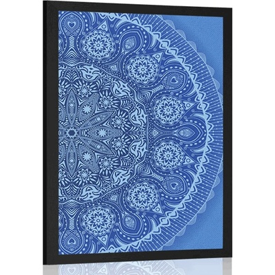 Plakát okrasná Mandala s krajkou v modré barvě - 40x60 no frame