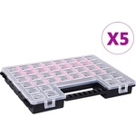 vidaXL Асортиментни кутии 5 бр с регулируеми разделители 385x283x50 мм (146273)