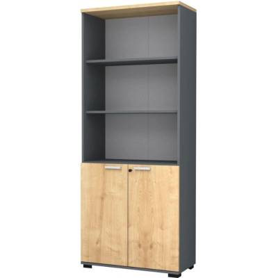 TopMebel Venturo TopMebel меламинов офис шкаф в антрацит - дъб 80x40x200cm