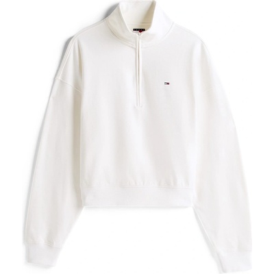 Tommy Hilfiger Women's TJ Flag Quarter-Zip Fleece - Ecru