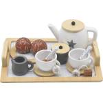 Ginger Home Детски Дървен Комплект за Чай и Кафе с Аксесоари - бяло/сиво (w10b318b) - bebetabg