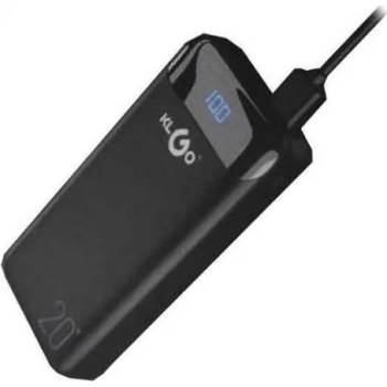 Преносима батерия KLGO KP-89, Power Bank 20 000mAh с дисплей, 2x USB