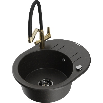 Mexen Kevin гранитна мивка с 1 отделение с кухненски смесител Duo, (6517-75-671701-57-B)