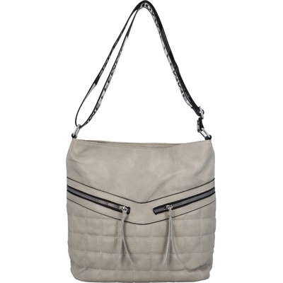 Dámská koženková crossbody taška s výrazným prošíváním Accor šedá